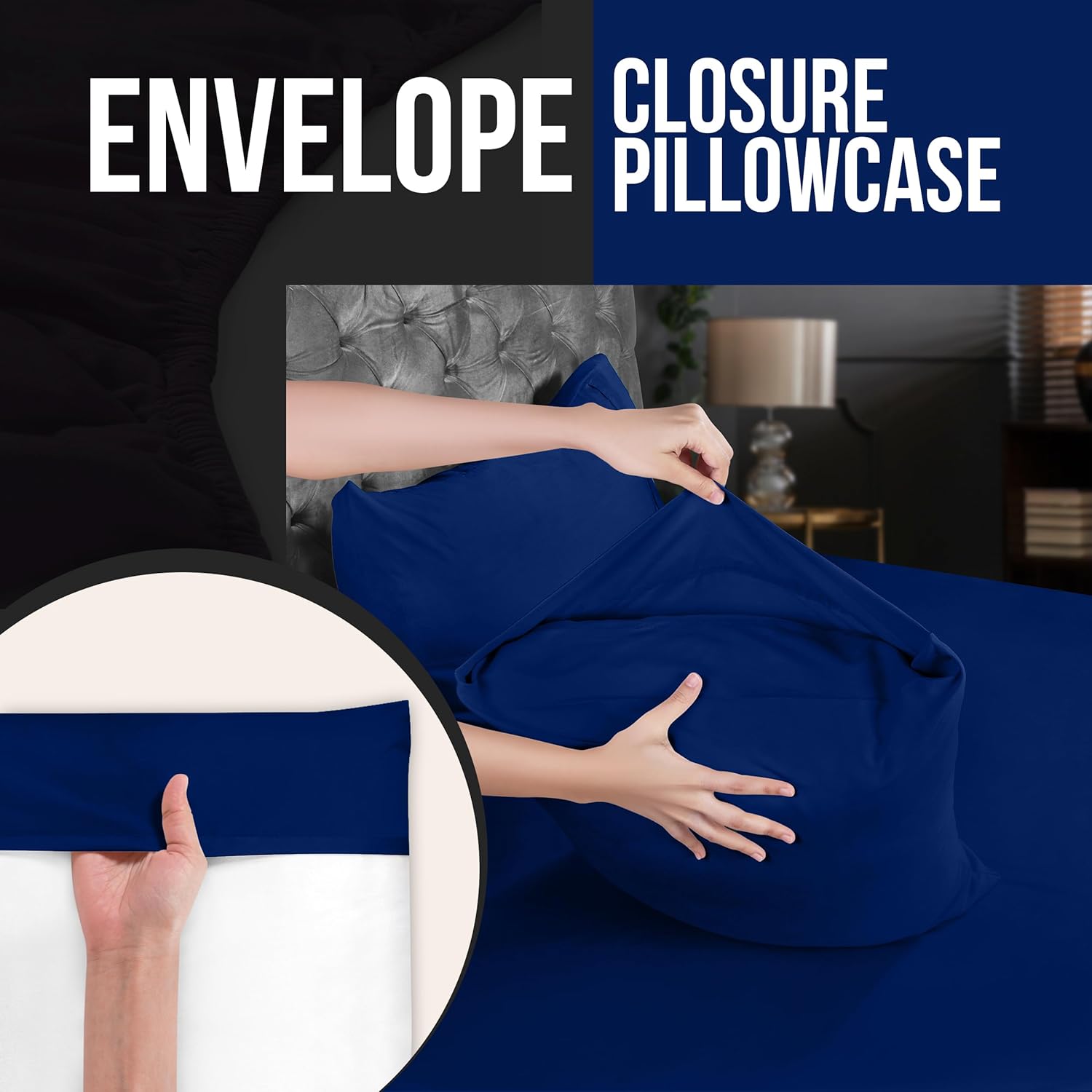 Utopia Bedding Standard Pillow Cases - Soft Brushed Microfiber - 4 Pack, Royal Blue, 20 X 26 Inches