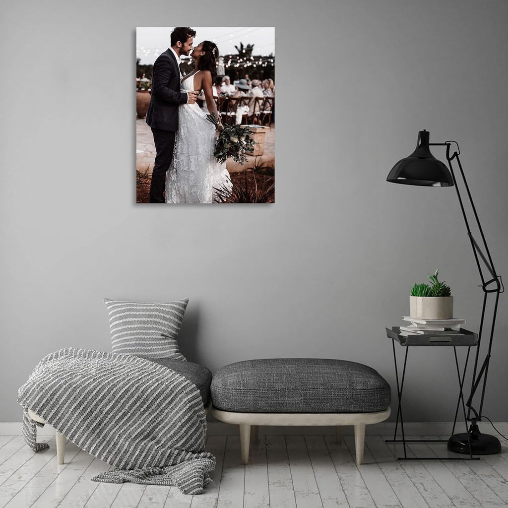 ZhongxingWL Personalized Canvas Print - Custom Framed Photo Art for Bedroom & Living Room | 11" L x 14" W