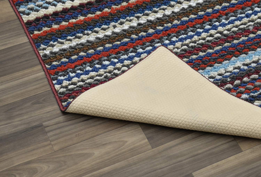 Garland Rug Carnival Stripe Non-Slip Recycled 3' X 12' Multi-Color Area Rug – Modern, Stain-Resistant, Ideal for Living Rooms & High-Traffic Areas