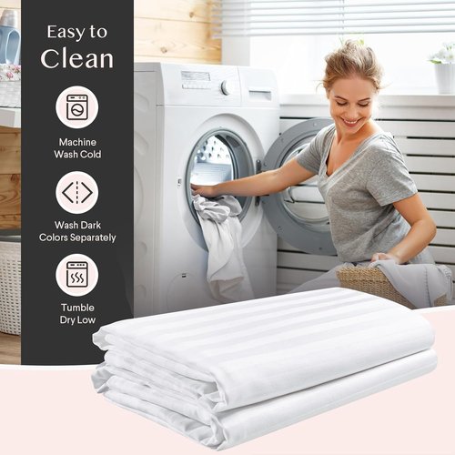 FAUNNA 600TC Cotton Pillow Protectors - Oeko-TEX Certified, Hotel Grade, Standard Size (20x26), 4 Pack, White