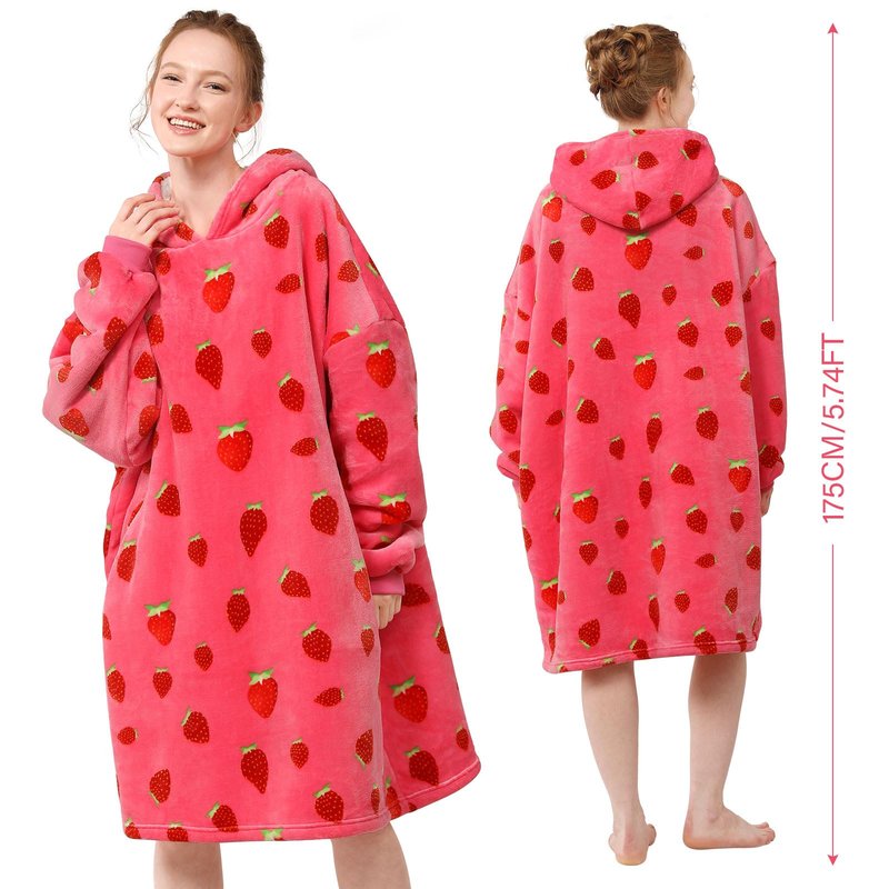 LetsFunny Blanket Hoodie,Oversized Wearable Sherpa Fleece Blanket Sweatshirt,Super Soft Warm Cozy with Giant Pocket,for Women Men Adults Teenagers Kids, One Size Fits All