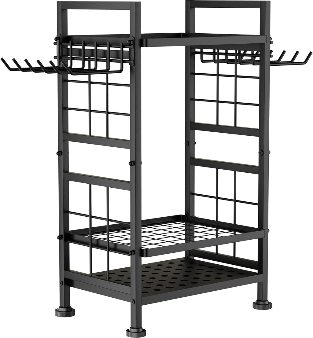 Skiennix 3-Tier Garden Tool Organizer - Heavy-Duty Metal Storage for Up to 78 Tools | Black