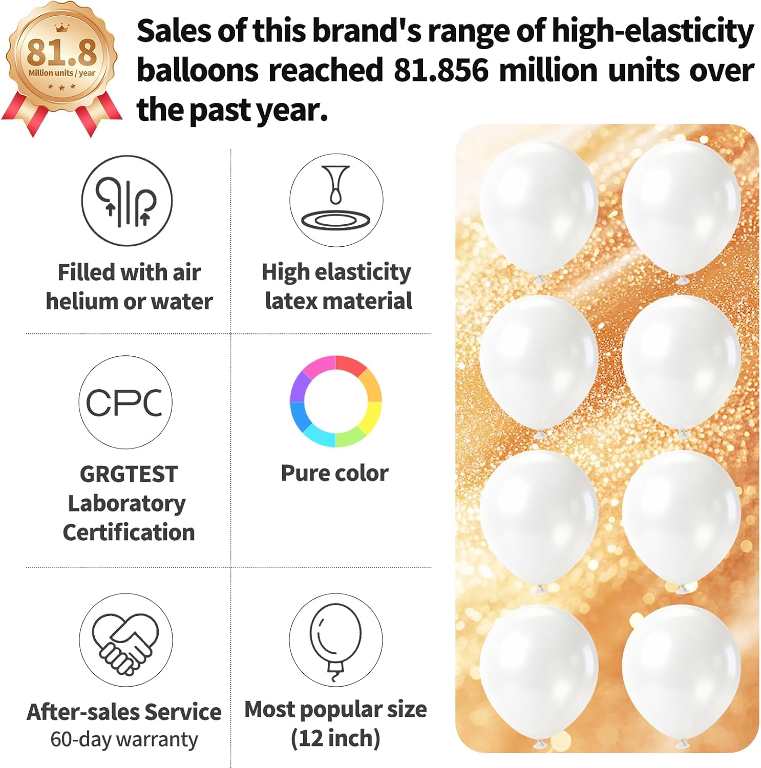 Pearl White Latex Balloons by [Brand Name] - 110pcs 12-Inch for Birthday Parties & Baby Showers
