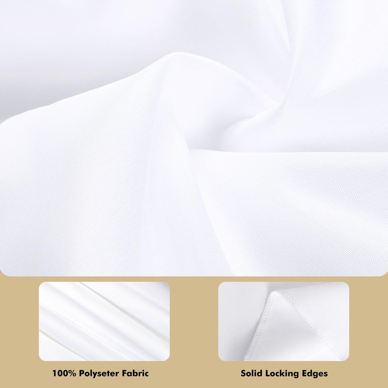 Fixwal 2 Pack White 90 x 132 Inch Rectangle Tablecloths, Reusable Heavy Duty Washable Polyester Table Covers for Banquet Tables, Wedding, Party, Birthday, Outdoor, Picnic, Camping