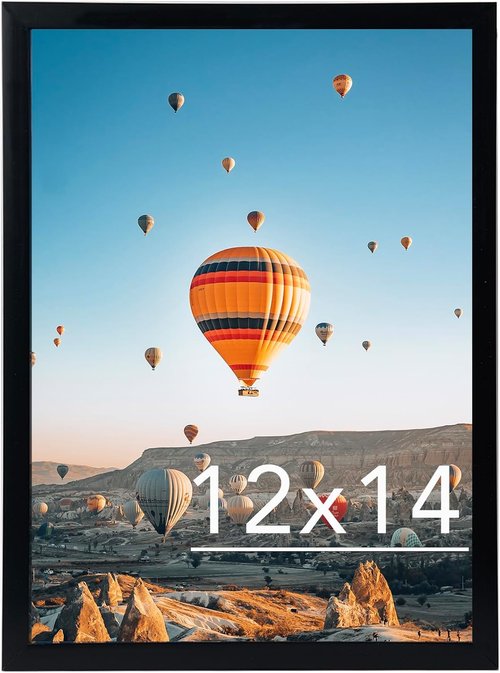 JCJMY 12x14 Black Picture Frame - Versatile Wall Mounting for Horizontal or Vertical Display