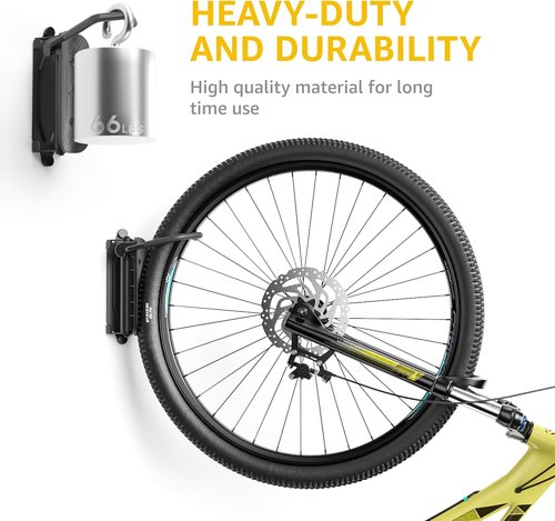 monTEK Swivel Bike Wall Mount - Space-Saving Vertical Bike Rack | 4 Pack Sturdy Garage Hangers, Holds 66 lbs