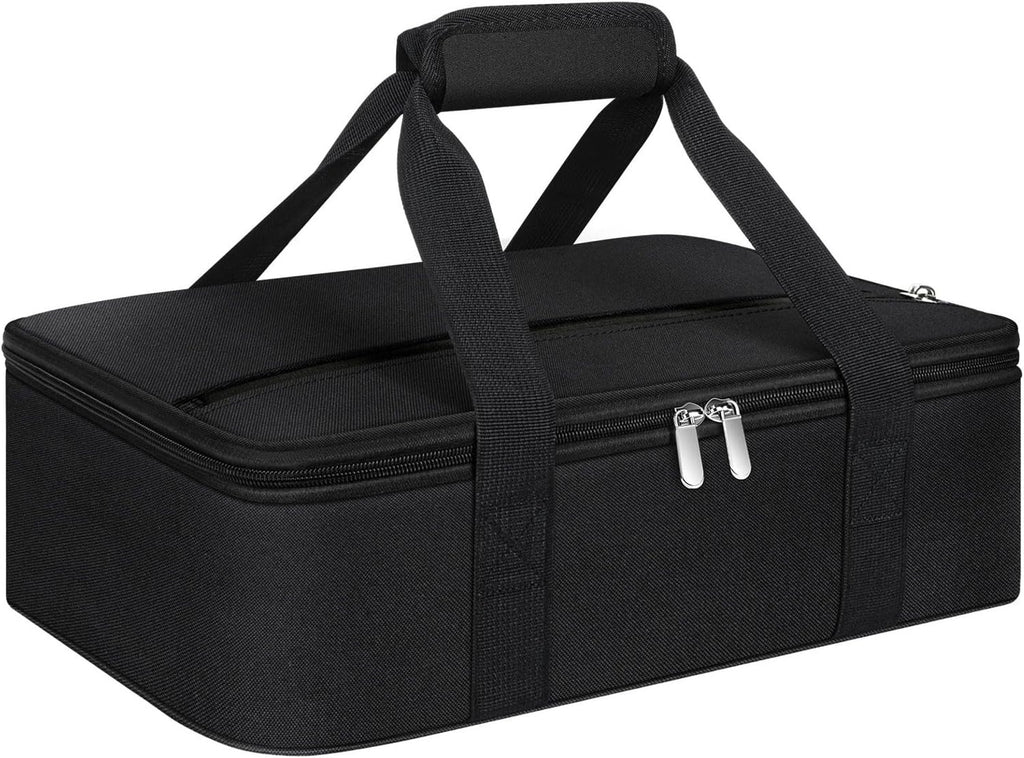 Skiennix Insulated Casserole Carrier - Portable Hot & Cold Food Tote for Potluck Parties | Fits 9" x 13" Dish - Black