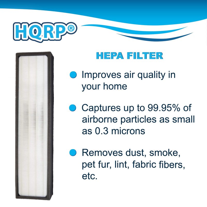 HQRP 3-Pack Filter Compatible with Lowe's 560976, LOWESRAPF-E-4, FLT5000, Idylis 3-Speed 193-sq ft IAP-GG-125 Tower Air Purifier