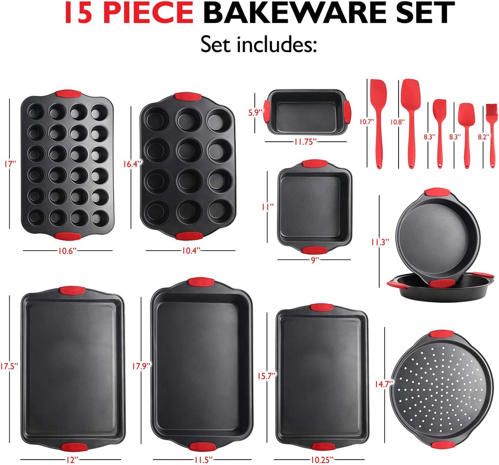 Regine Switzerland Baking Pan Set - 39-Piece Premium Nonstick Bakeware Set | BPA-Free Steel Sheets & Utensils