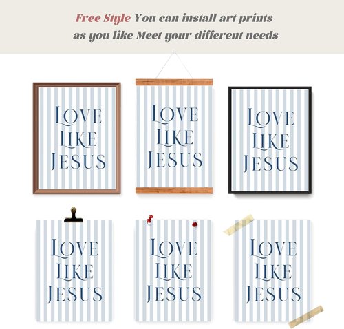 LARTSFRO Coquette Navy Blue Bow Wall Art | Inspirational Christian Decor for Teen Girls | Set of 4 Unframed 12x16 Inch Prints