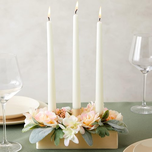 Juvale 40-Pack Green Plastic Candle Holders - Durable Floral Picks for Table Centerpieces | 1-Inch Diameter