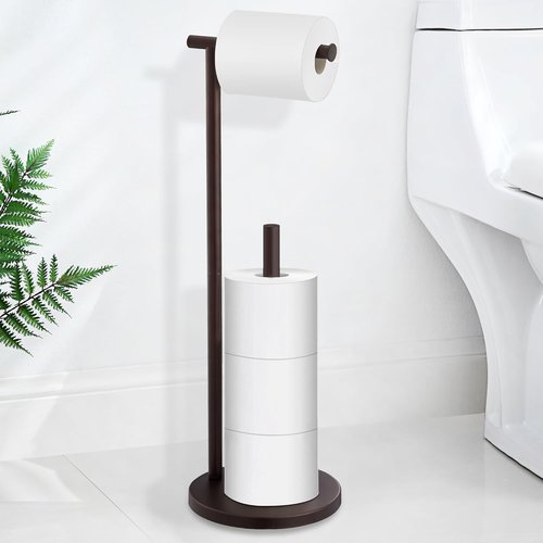 Housen Solutions Free Standing Toilet Paper Holder - Oil Rubbed Bronze Design for Jumbo Rolls