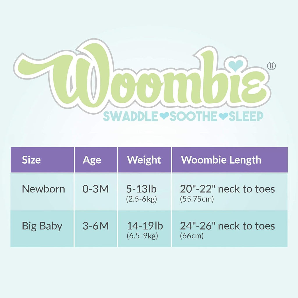 Woombie Original Baby Swaddling Blanket - Soothing Cotton Zipper Swaddle for Newborns, My Love, 14-19 lbs