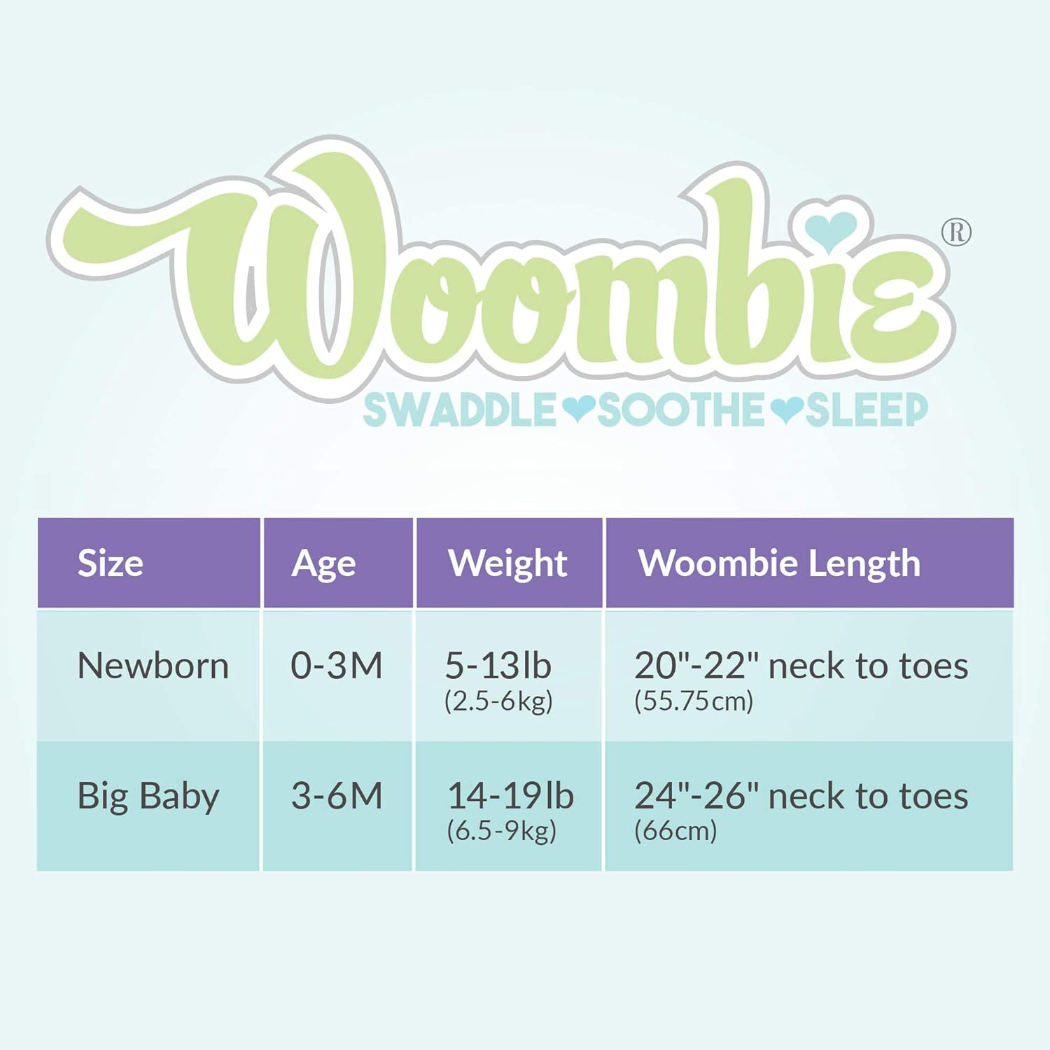 Woombie Original Baby Swaddling Blanket - Soothing Cotton Zipper Swaddle for Newborns, My Love, 14-19 lbs
