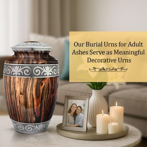Urn for Human Ashes – Cremation Urn for Adult Ashes, Large 200 Cu in Funeral Urn – Premium Memorial Urn to Lovingly Honor a Life & Legacy (Espresso Wood, Large)