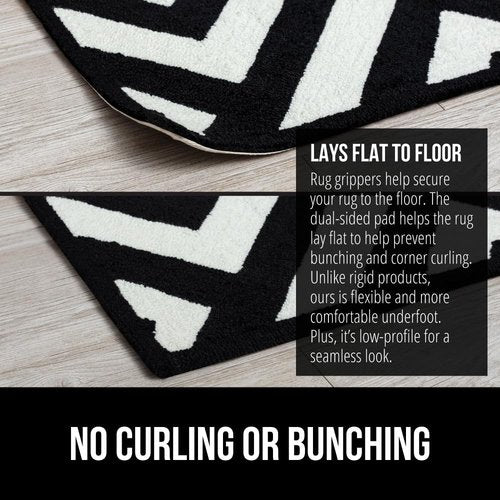 Gorilla Grip Rug Gripper Pads - 8 Pack Black Office Chair Mat for Carpet | 32.5x48 Inch Clear Size