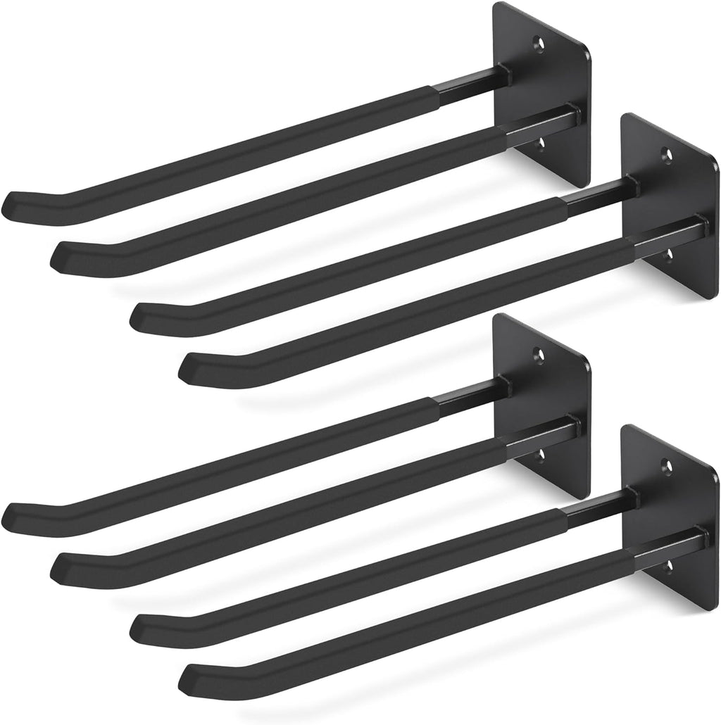 Skiennix 14-Inch Heavy Duty Garage Hooks - Extra Large Wall Mount Organizer for Tools & Equipment | 4-Pack