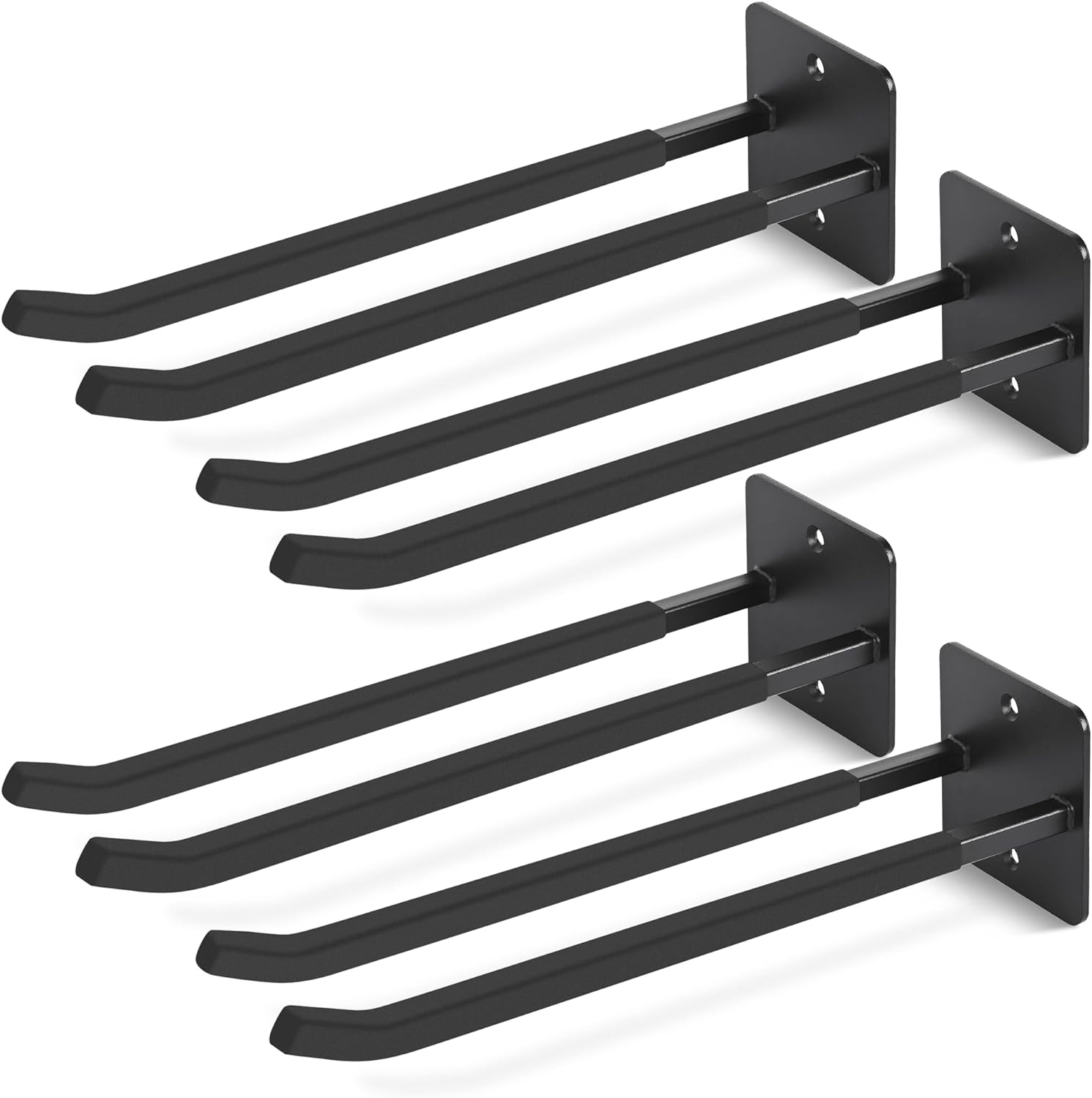 Skiennix 14-Inch Heavy Duty Garage Hooks - Extra Large Wall Mount Organizer for Tools & Equipment | 4-Pack