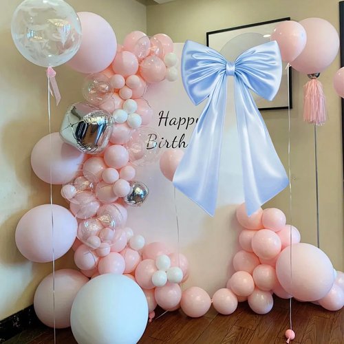 Large Blue Bow Decor by [Brand Name] - Perfect Birthday Party Backdrop & Wall Decorations