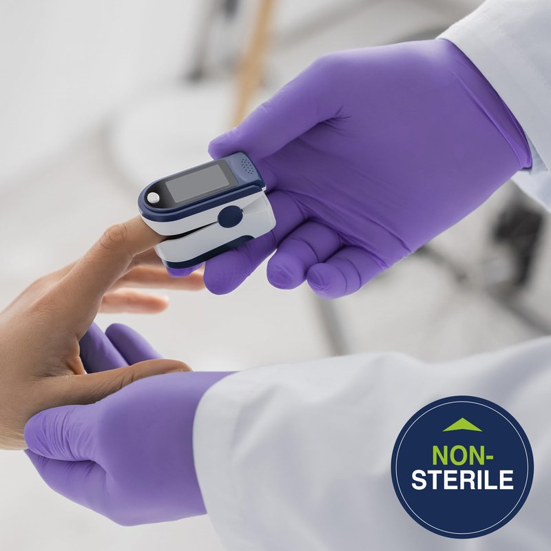HALYARD Purple Nitrile-Xtra Exam Gloves, Sterile (Individually Wrapped), Powder-Free, 5.9 mil, 12 Inches, Purple, Small, 14260 (Box of 100/50 Pairs)