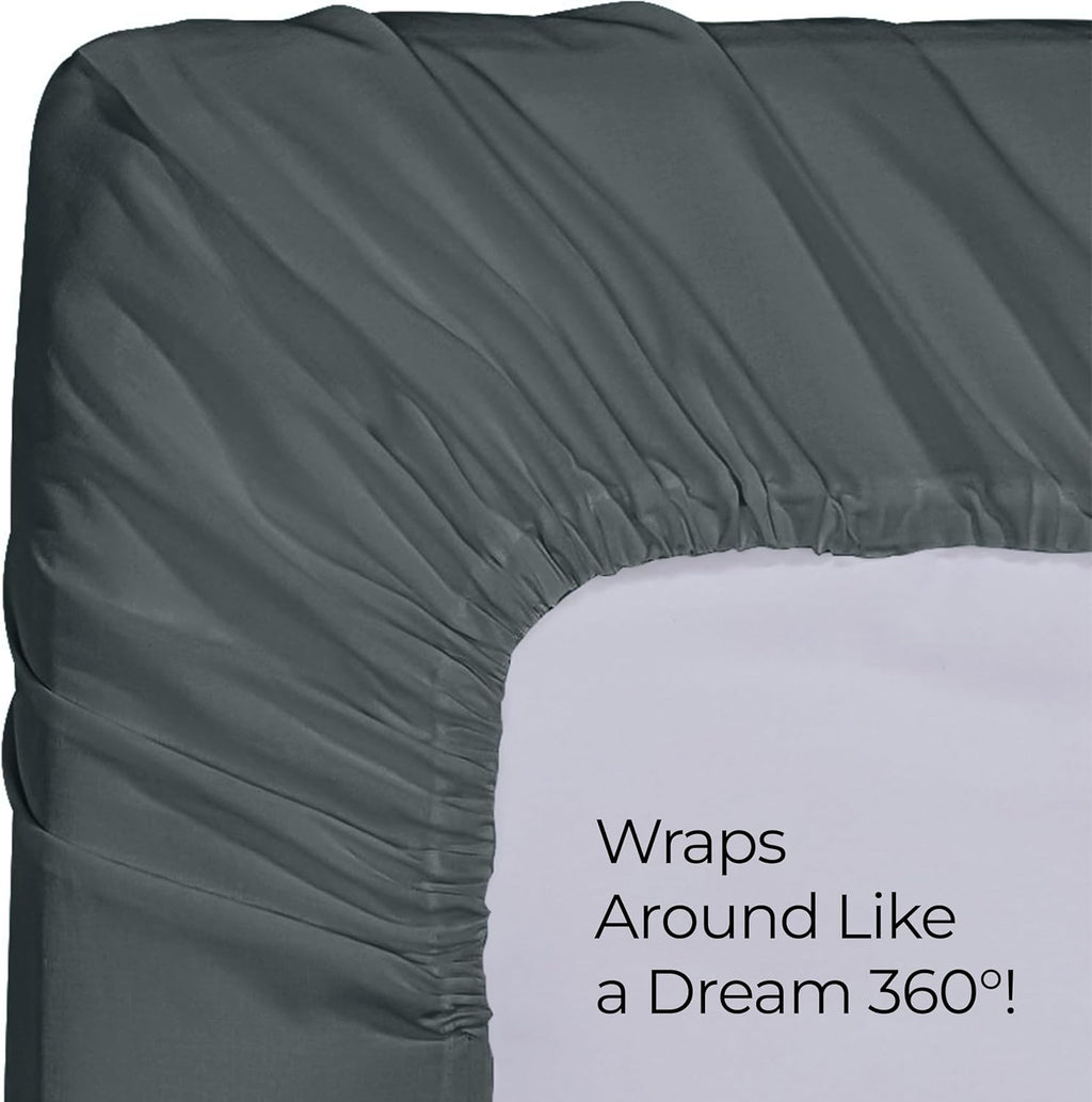 Utopia Bedding Queen Fitted Sheet - Deep Pocket Microfiber - Soft, Shrinkage & Fade Resistant - Grey