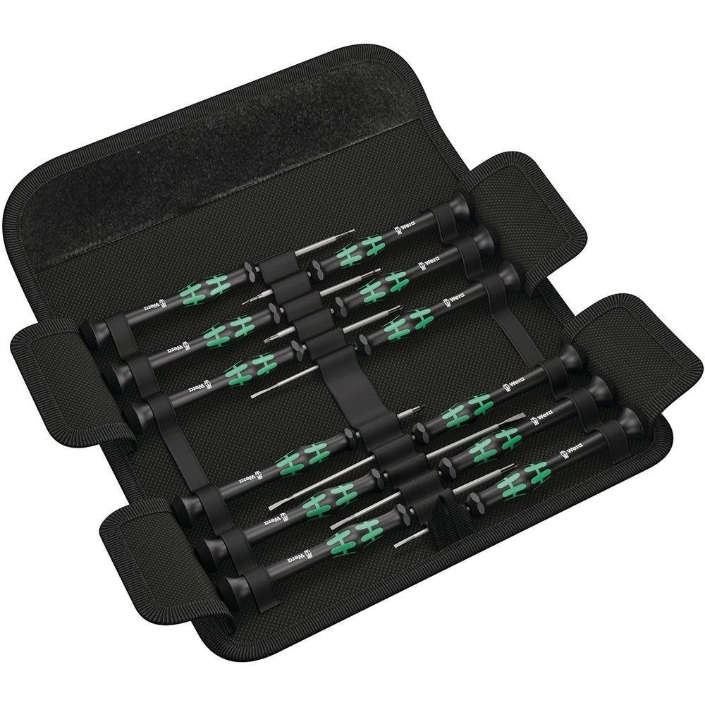 Wera Screwdriver Set - Kraftform Micro-Set/12 with Precision Tips for Small Screws