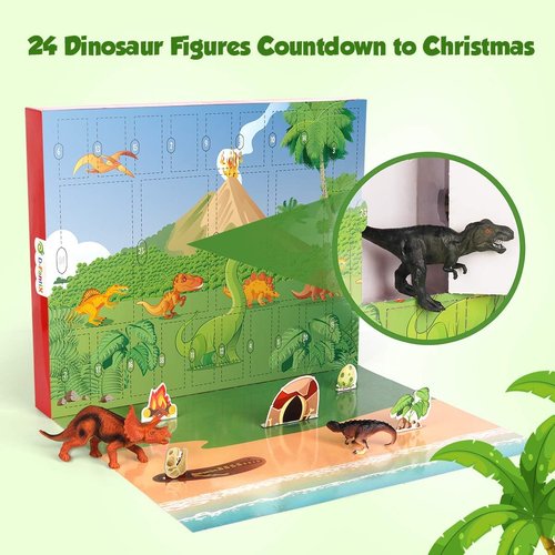 D-FantiX Dinosaur Advent Calendar 2025 - 24-Day Countdown Christmas Gift for Kids Ages 3-6