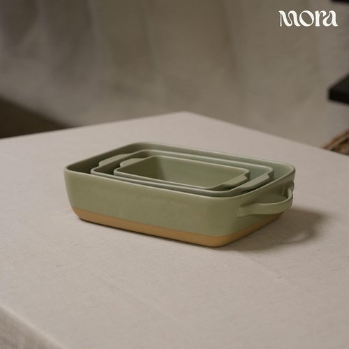 Mora Ceramic Baking Dish - Large 9x13 in Extra Deep Casserole Pan | Porcelain Bakeware in Thyme