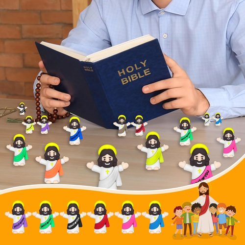 Mini Jesus Figures by [Brand Name] - 110PCS Religious Figurines for Easter Egg Stuffers & Party Favors | 2 Styles