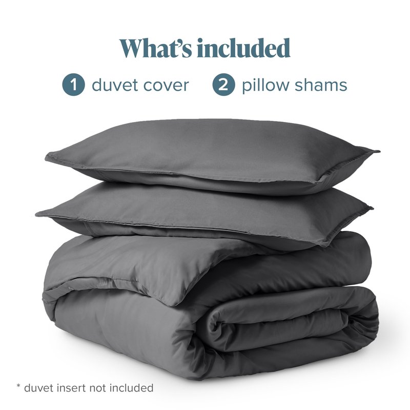 Bare Home Bedding Duvet Cover King Size - Premium 1800 Super Soft Collection - Lightweight, Cooling - Soft Breathable Bedding Duvet Cover (King, Grey)