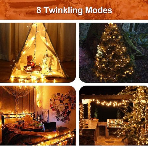 MASHANG Christmas Lights - 50 LED Battery Operated String Lights with Timer | Waterproof Warm White Decor