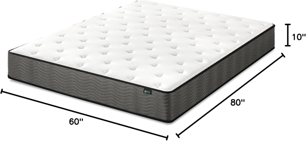 ZINUS 10 Inch True Support Hybrid Mattress - Queen Size | Fiberglass Free, Medium Feel, Motion Isolation