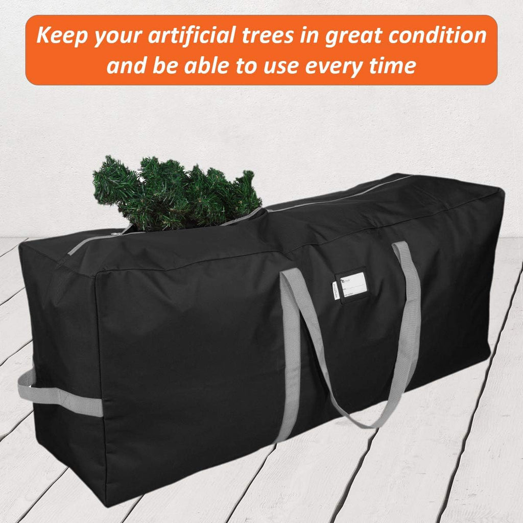 Primode Heavy Duty Christmas Tree Storage Bag - Fits Up to 9 Ft Trees | Durable 600D Oxford Material, Black