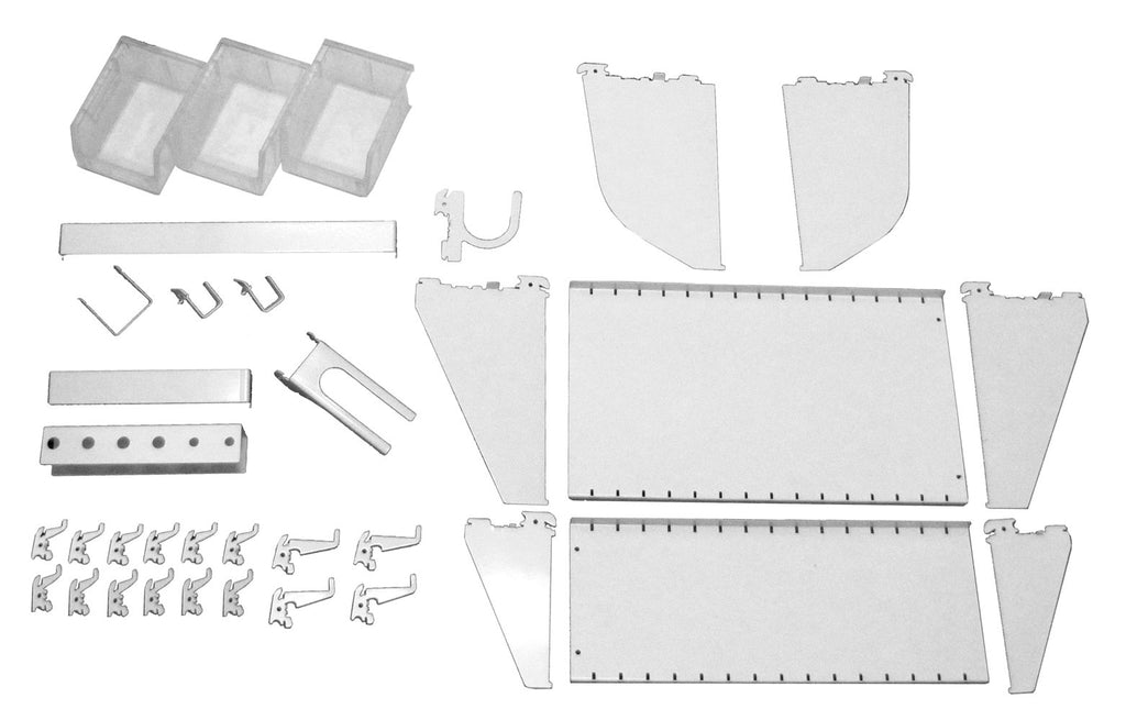Wall Control Slotted Tool Board Workstation Accessory Kit Pegboard and Slotted Tool Board – White
