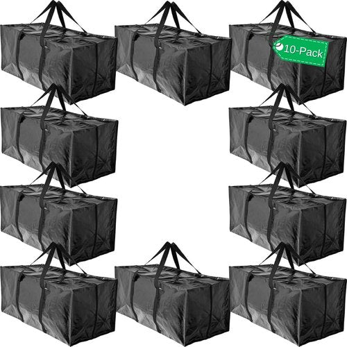 BAG-THAT! Heavy Duty Extra Large Moving Bags - Stronger Handles & Zippered Closure | Reusable Storage Totes