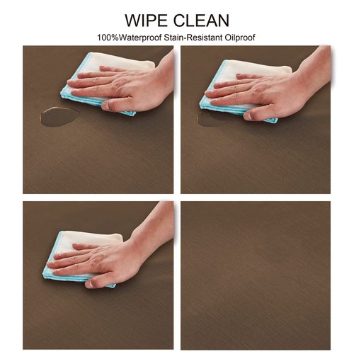 NLMUVW Chocolate Brown Vinyl Tablecloth for Rectangle 6ft, Heavy Duty PVC Table Cover 100% Waterproof Wipe Clean Table Cloth for Kitchen Dining Picnic, 54 x 78 inch
