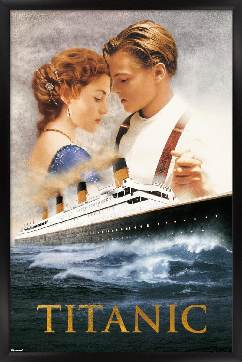 Titanic (1997) - Dance One Sheet Wall Poster, 34L" x 22.4W", Black Framed Version