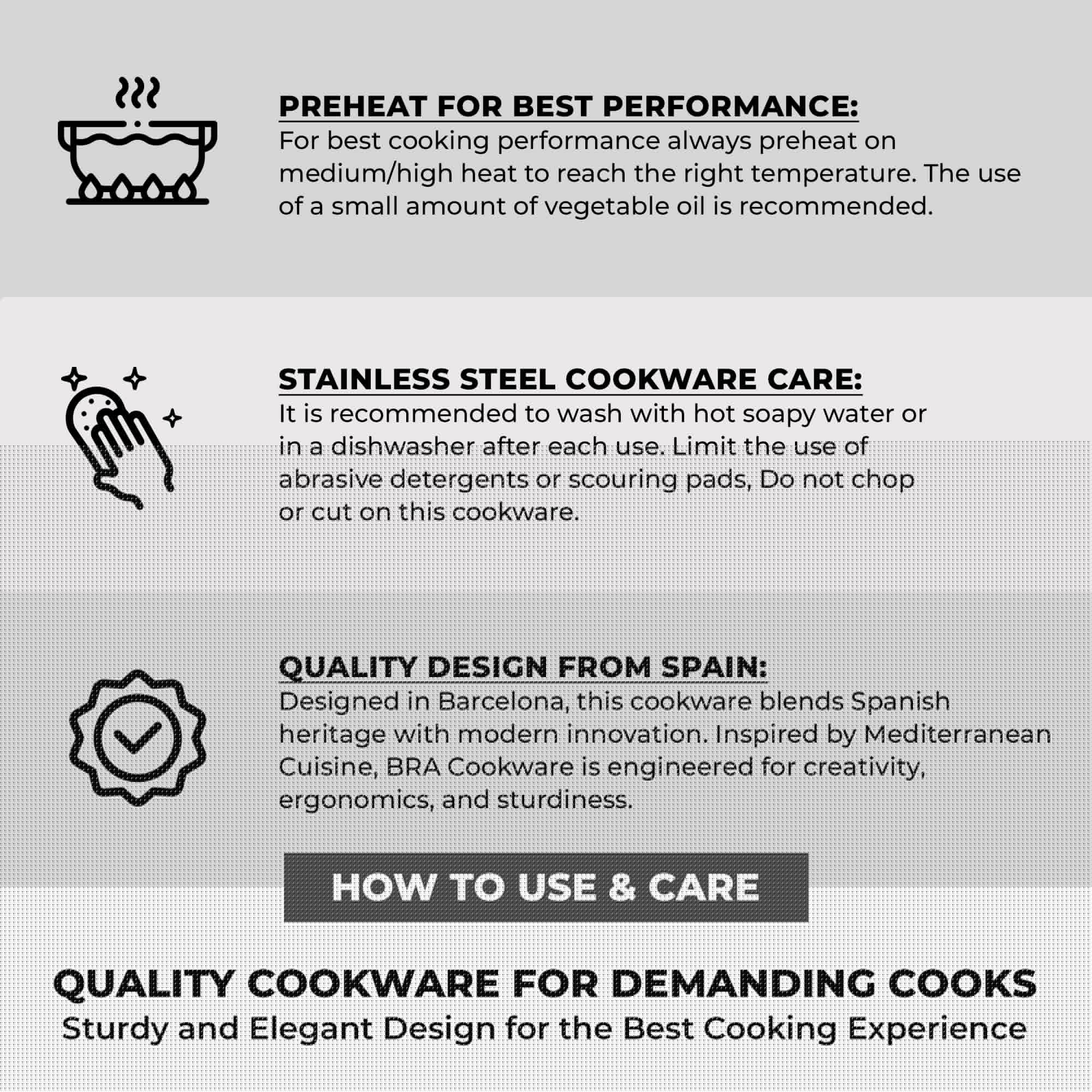 BRA COOKWARE Master Stainless Steel Stock Pot w/Glass Lid | 8 Inch 2.4 Quart Premium 18/10 Cooking Pot | PFAS Free Deep Pot | Silicone Coated Handles | All Cooktops (incl. Induction) | Shiny Finish