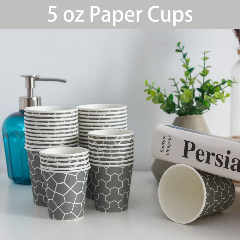 Huifany 300 Pack 5 oz Paper Cups, Disposable Bathroom Cups Small Mouthwash Cups, Hot/Cold Beverage Drinking Mini Cup for Party, Picnics, Water, Snack