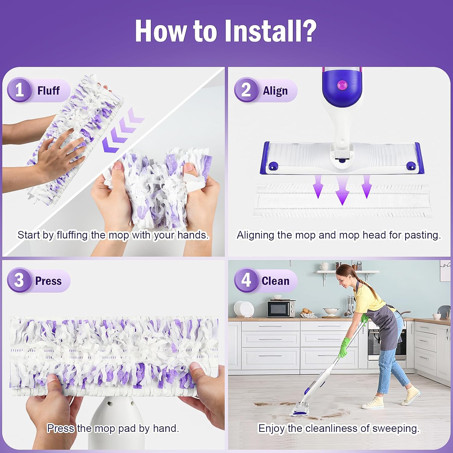 Skiennix 40 Pack Disposable Refill Pads - Multi-Surface Replacement for Power Mop™ & Wood Mop