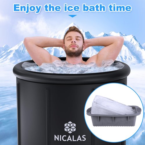 Ice Block Mold for Ice Bath,6 Pack 15lbs Large Ice Cube Molds,SiliconeIce Bath Ice Mold Reusable Athletes Cold Plunge Accessories,Grey