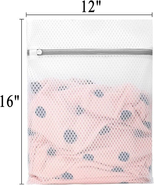 Muchfun Durable Diamond Mesh Laundry Bags - 3 Pack for Delicates | 12 x 16 Inches