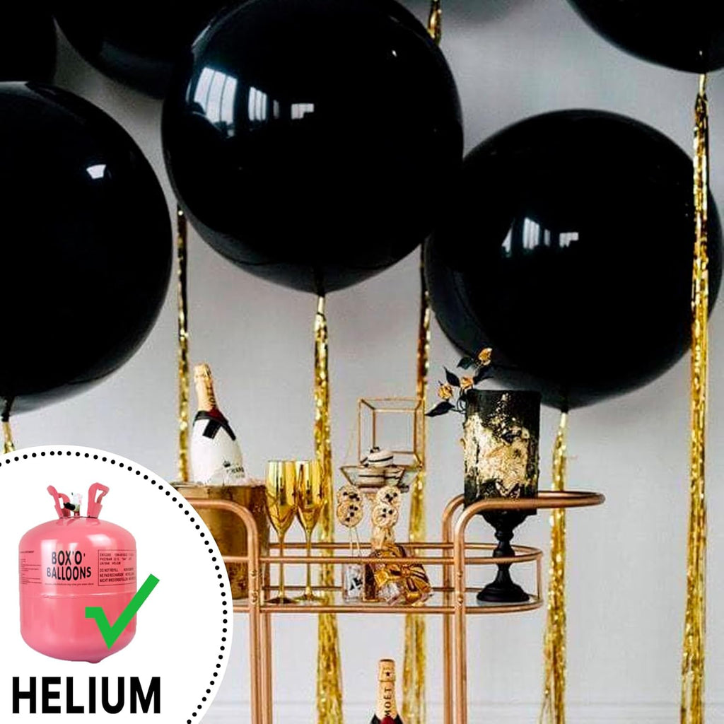 PartyWoo Black Balloons - 36 Inch Matte Latex Helium Balloons for Baby Showers & Birthdays