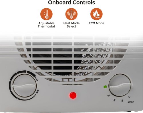 Comfort Zone Personal Space Heater - Energy Efficient 1500W Electric Heater with Adjustable Thermostat & 3 Heat Settings | Portable with Safety Features for Home & Office