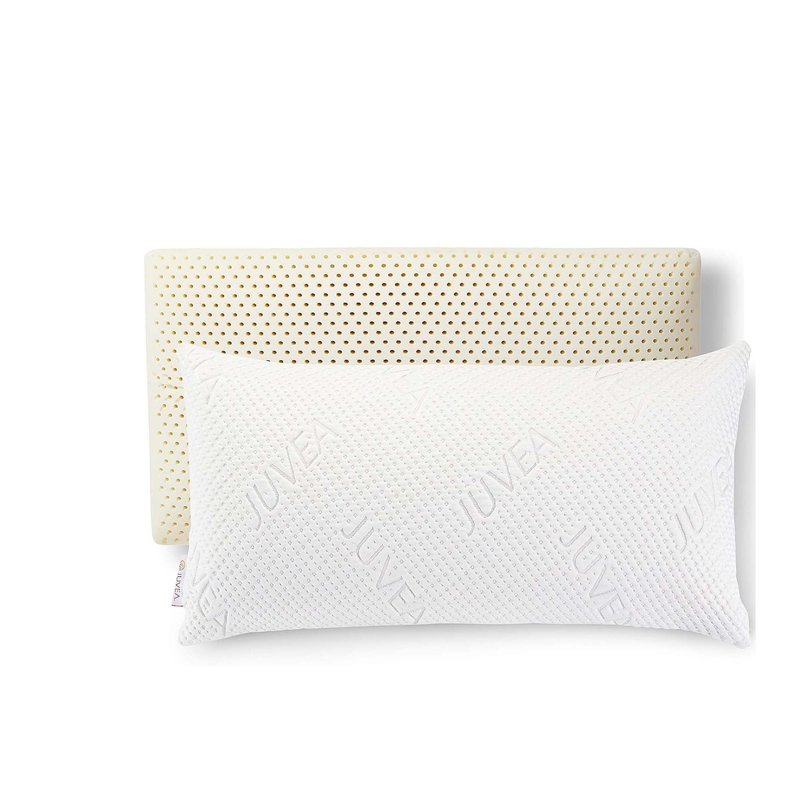 JUVEA® Essential Low-Profile — Natural Talalay Latex Pillows with Cotton Cover - Breathable & Pressure Relieving Low Loft Pillow for A Good Night Sleep – Queen