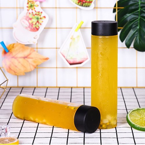 12 Pack 16 Oz Round Plastic Bottles with Caps ,Juice Containers With Lids For Smoothie Bottle, Juice Bottles with Lids, Juicing Milk and Other Beverages,Suitable for weddings, birthday parties, etc