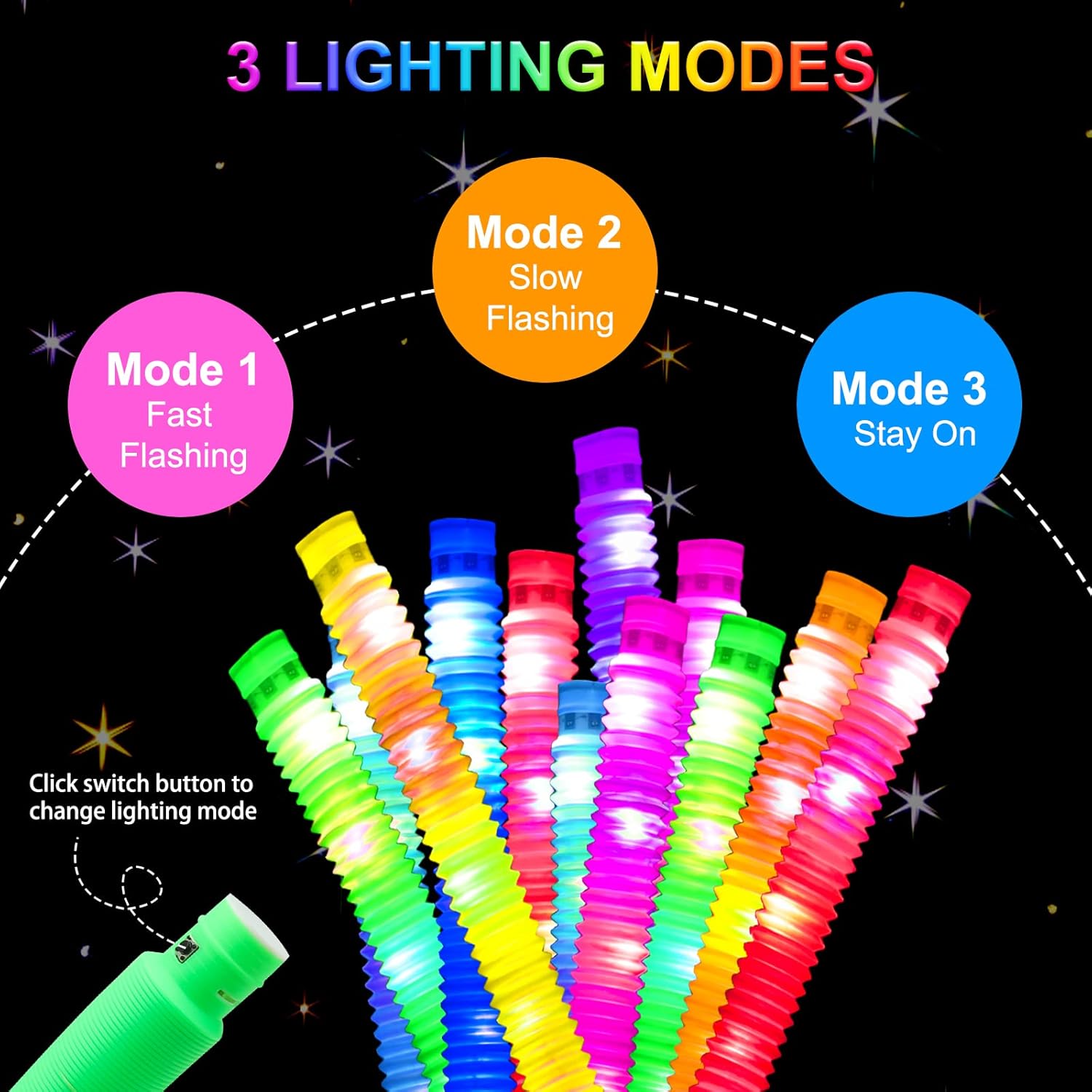 UrChoice Glow Sticks - 16PCS LED Pop Tubes Party Favors | Colorful Glow Necklaces & Bracelets for Imaginative Play