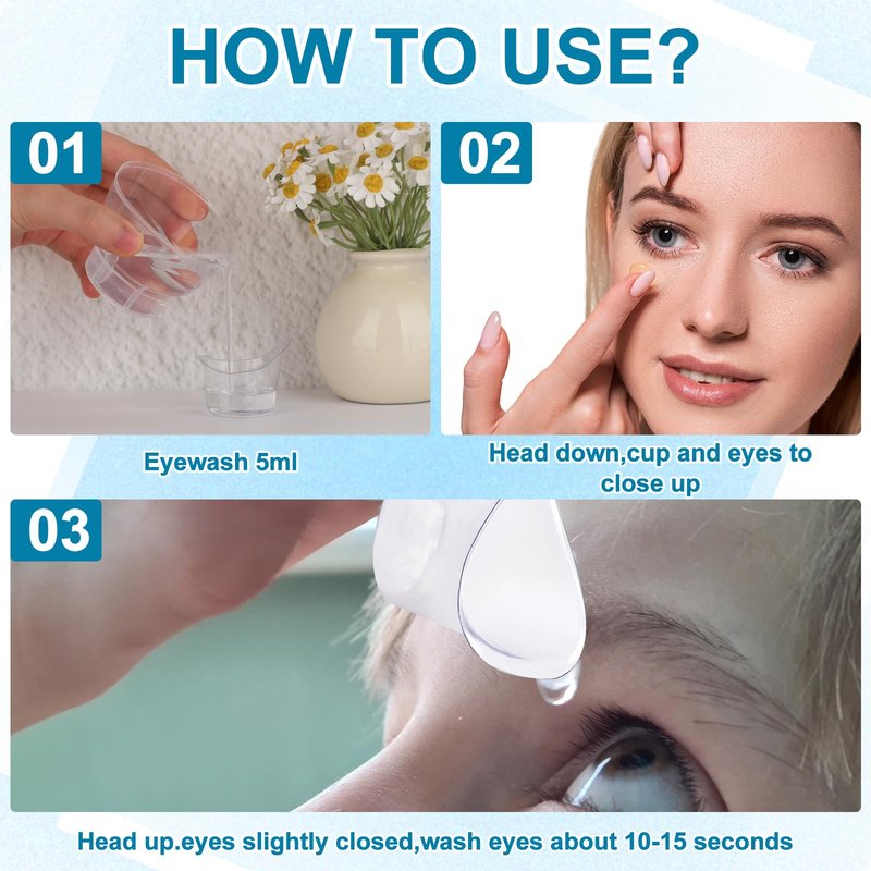 XEQWZVFR 300Pcs 5ML Eye Wash Cup Disposable Eye Wash Bath Kit Wash Cups Plastic Measuring Cup Portable Portable Eyes Care Tool Cleansing for Eyes Rinse and Flush Cleansing with Storage Container