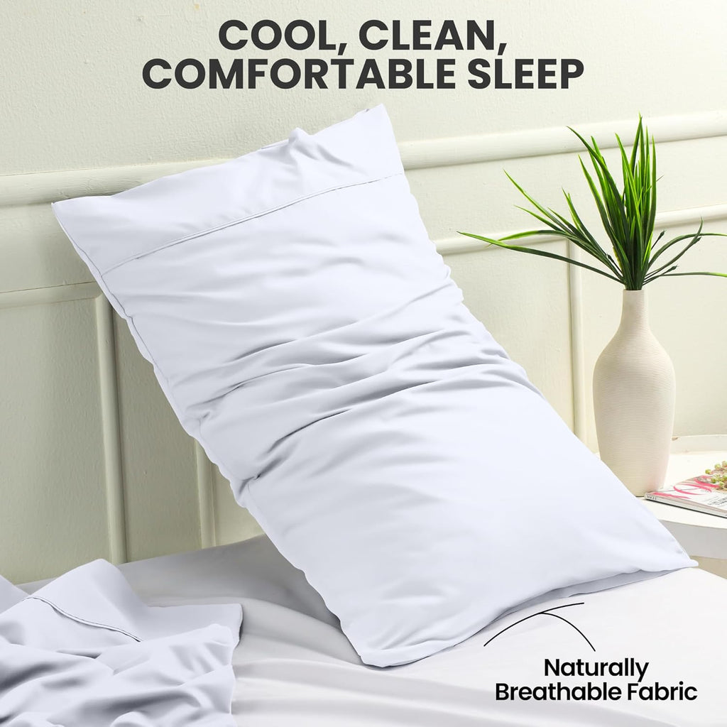 Utopia Bedding King Pillow Cases - Soft Brushed Microfiber - 2 Pack, 20 X 40 Inches | Fade Resistant, White
