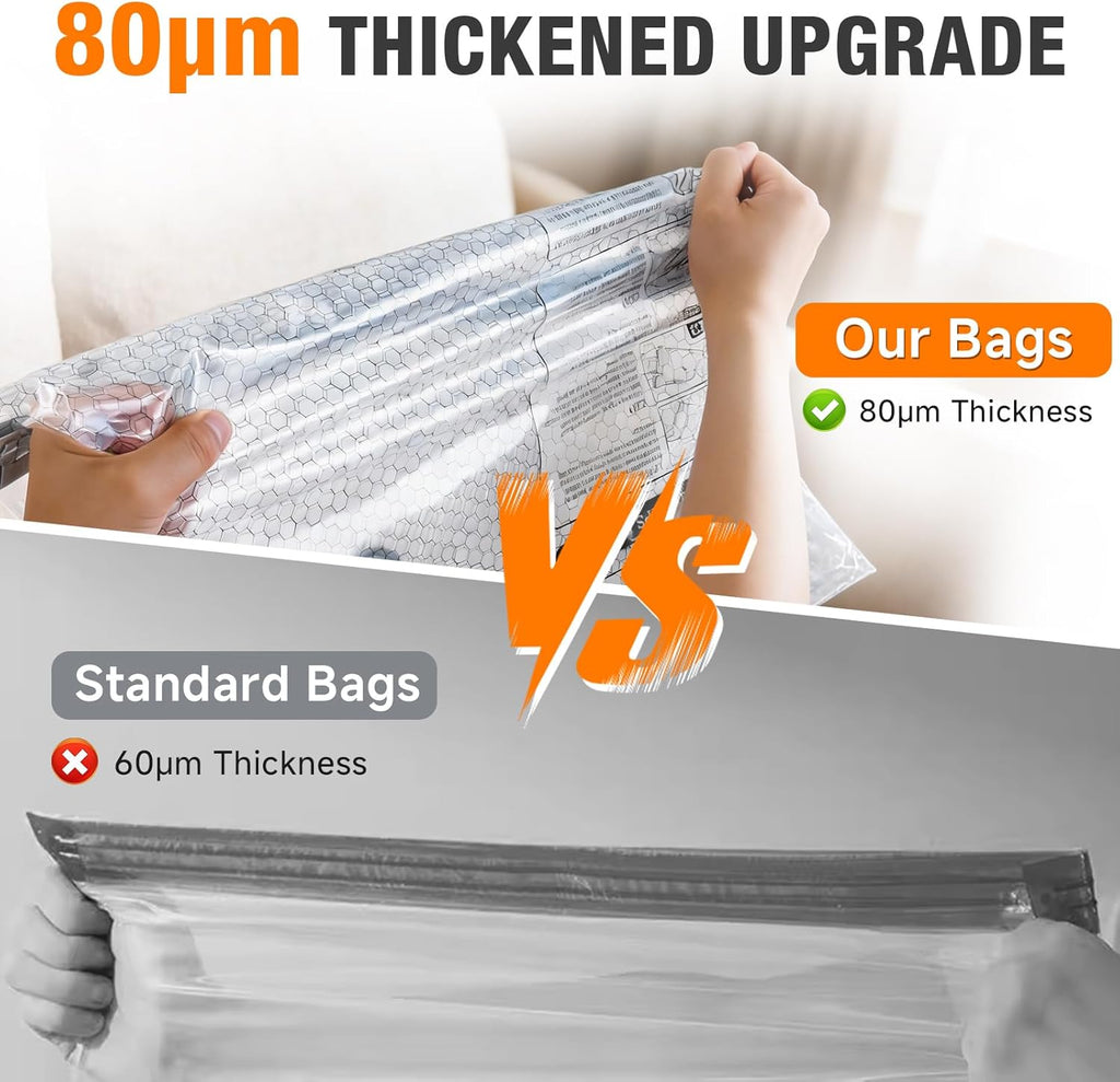 Space Saver Vacuum Storage Bags - Portable Electric Pump for Clothing & Blankets | 15 Combo Set (5L/5M/5S)